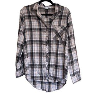 Women's NWT L.I.F.E. Love is for Eternity‎ Brown Plaid Flannel M